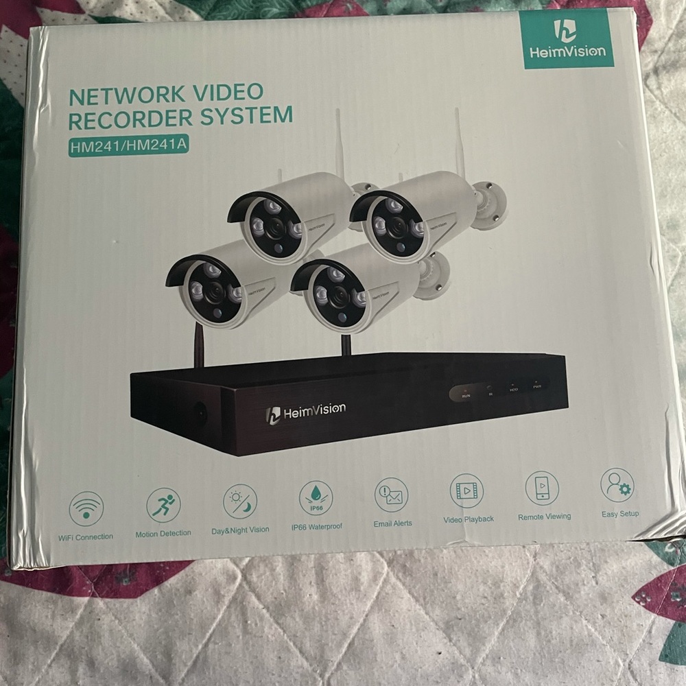 4 camera home security system with 2 yr protection